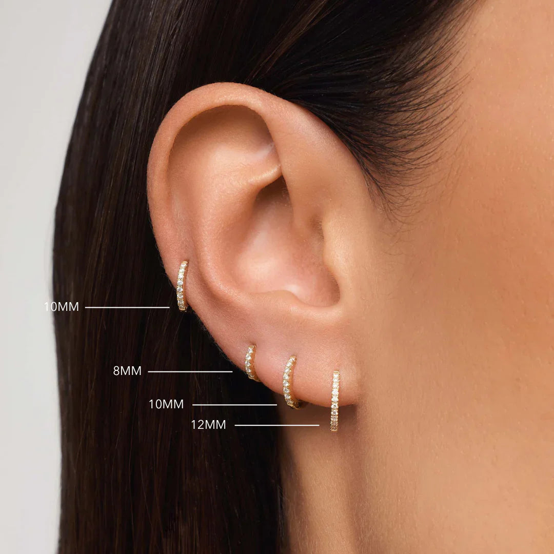 Zestaw Diamond Huggies (8 mm + 10 mm)