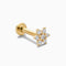Piercing z diamentowym kwiatem