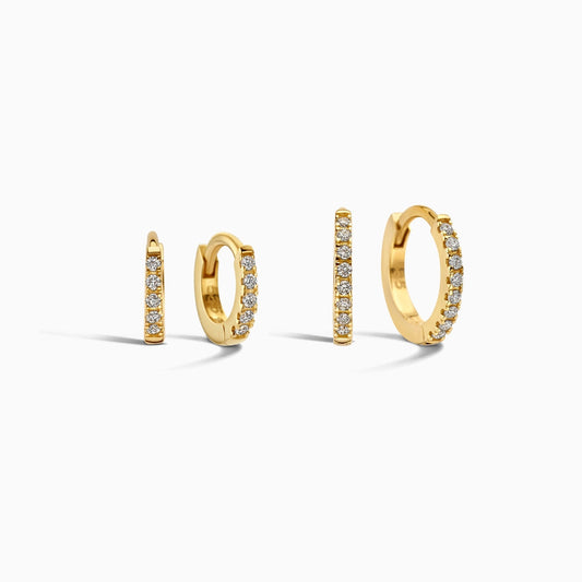 Zestaw Diamond Huggies (8 mm + 10 mm)