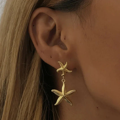 Kolczyki rozgwiazdy złote 18k eleganckie